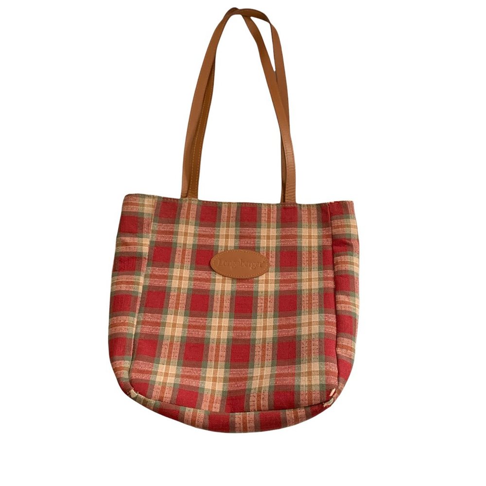 Longaberger Red Plaid Medium Bag